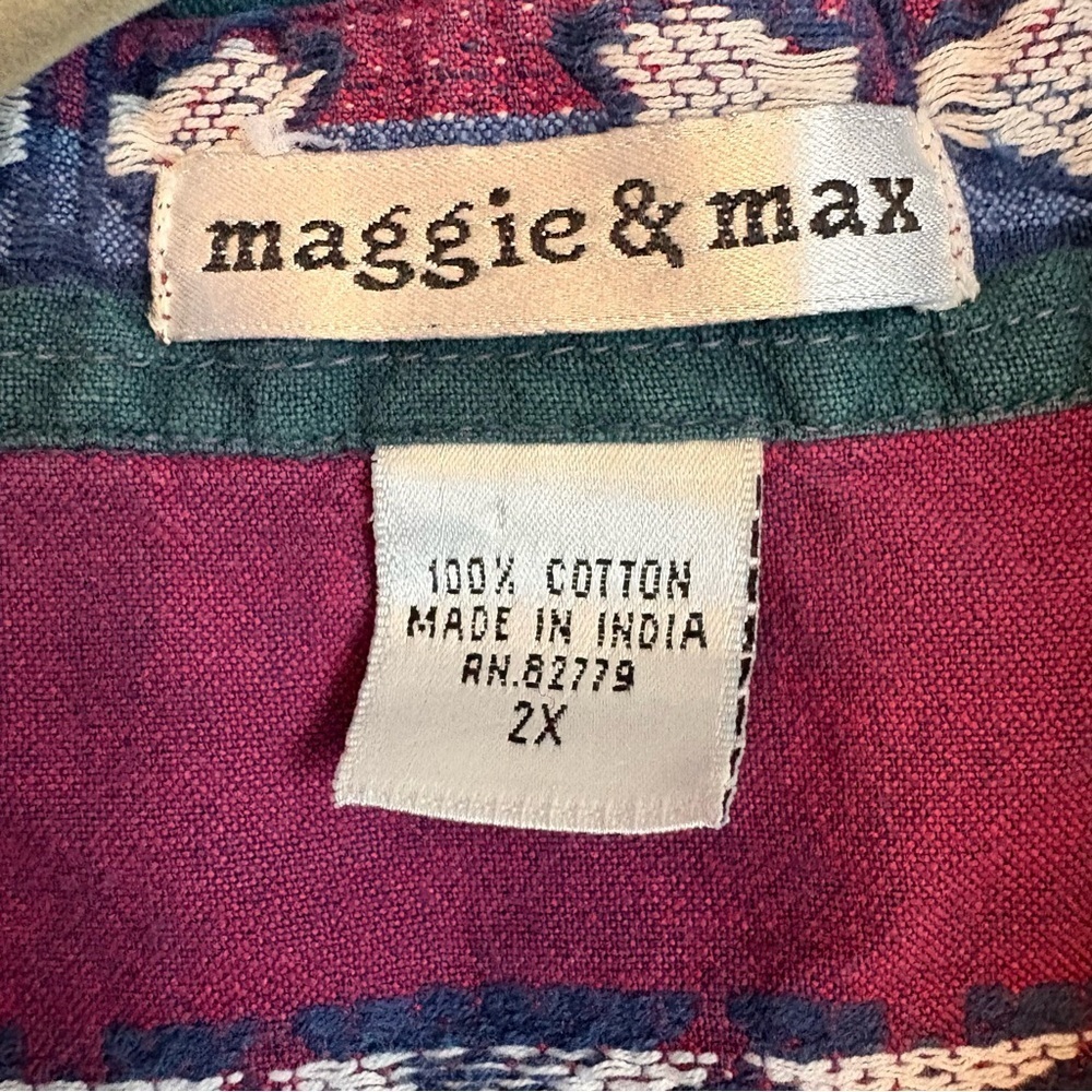 Vintage Plus Size 90’s “Maggie & Max” Button Down Shirt - Women’s Size 2X - Picture 3 of 4